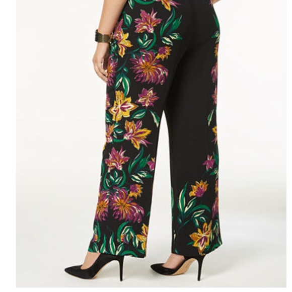 INC International Concepts Pants - INC INTERNATIONAL CONCEPT FLORAL WIDE LEG PANT